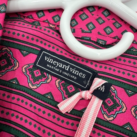 NWT vineyard vines Long Sleeve Silk Blend Twill Midi Shirtdress in Diamond Sz M - Picture 9 of 14